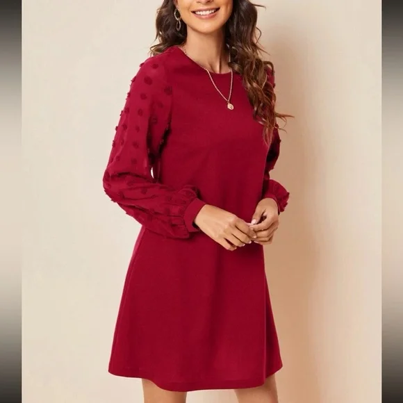 SHEIN Swiss Dot Side Dress Sz: M - Picture 5 of 5